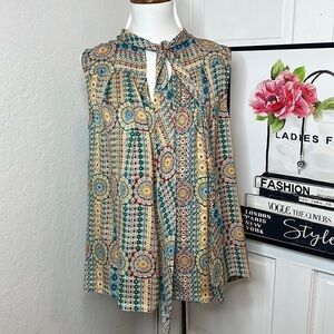 Marc by Marc Jacobs Multicolor Floral Print Silk Tank Top Size